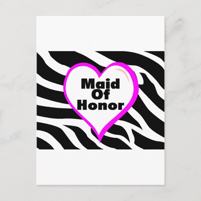 Maid of honor Zebra ränder Vykort (Framsida)
