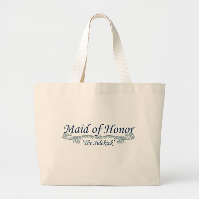 Maid of honorbrudens sidatote bags jumbo tygkasse (Framsidan)