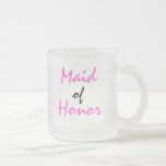 Maid of honormugg frostad glasmugg<br><div class="desc">Den frostade glass maid of honormuggen är underbar för bröllopsfester. Finna matcha bruden,  brudtärnan,  matronen av heder och brudtärnamuggar i vårt lager nu.</div>