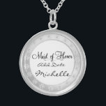 Maid of honorsilverhalsband för brudens sidaGif Sterling Silver Halsband<br><div class="desc">Den perfekta gåvan för din brudens sidaMAID OF HONOR detta härliga hänge är ett perfekt biet som betonar någon dräkt, och de kan ha på sig den för evigt. Daisydesignflöde som är härligt för detta ursnygga biet. Den underbara SPECIELLA GÅVAN FÖR DIN MAID OF HONOR i din brudens sida kommer...</div>