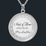 Maid of honorsilverhalsband för brudens sidaGif Sterling Silver Halsband<br><div class="desc">Den perfekta gåvan för din brudens sidaMAID OF HONOR detta härliga hänge är ett perfekt biet som betonar någon dräkt, och de kan ha på sig den för evigt. Daisydesignflöde som är härligt för detta ursnygga biet. Den underbara SPECIELLA GÅVAN FÖR DIN MAID OF HONOR i din brudens sida kommer...</div>