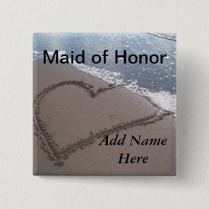 Maid of honorstrandbröllop knäppas knapp