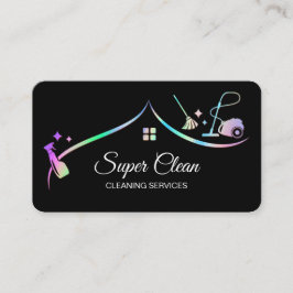 Maid Städning House Holography Sparkling Visitkort