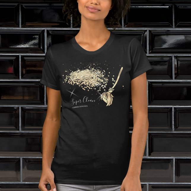 Maid Städning House Sparkling guld Affärskort T Shirt (Skapare uppladdad)