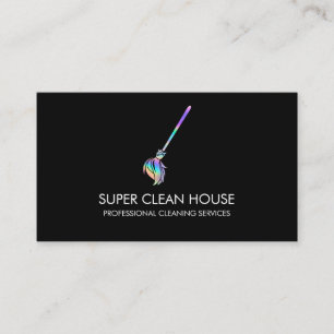 Maid Städning House Sparkling Holograph Business C Visitkort