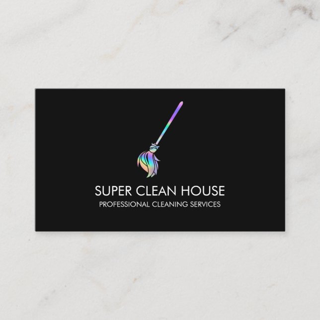 Maid Städning House Sparkling Holograph Business C Visitkort (Framsida)