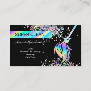 Maid Städning House Sparkling Holograph Business C Visitkort