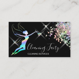 Maid Städning House Sparkling Holograph Business C Visitkort