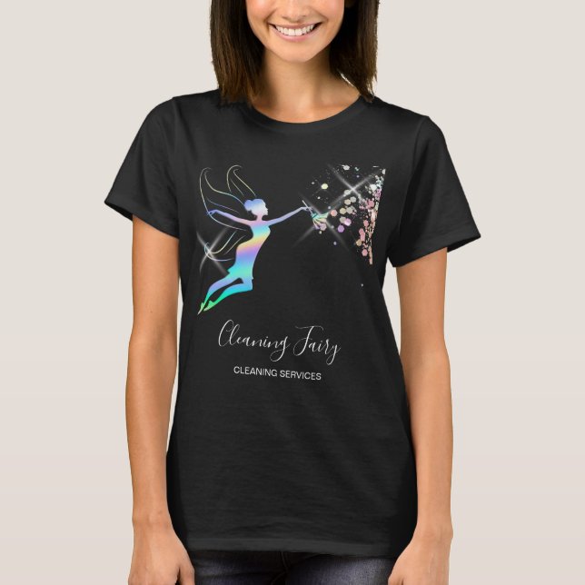 Maid Städning House Sparkling Holograph Fairy T Shirt (Framsida)