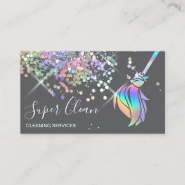 Maid Städning House Sparkling Holograph Visitkort