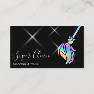 Maid Städning House Sparkling Holograph Visitkort