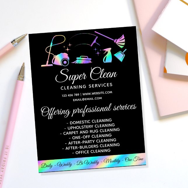Maid Städning House Sparkling Holography Flyer (Skapare uppladdad)