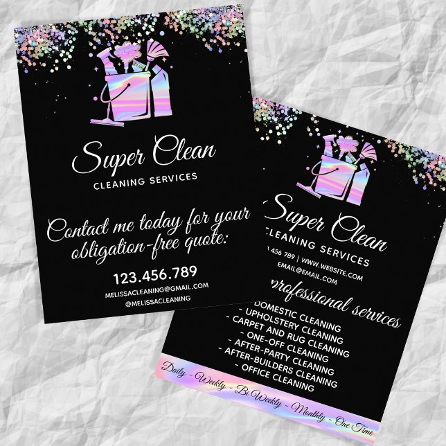 Maid Städning House Sparkling Holography Flyer (Skapare uppladdad)