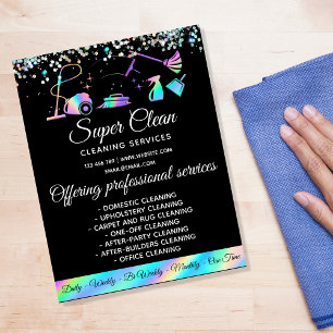 Maid Städning House Sparkling Holography Flyer