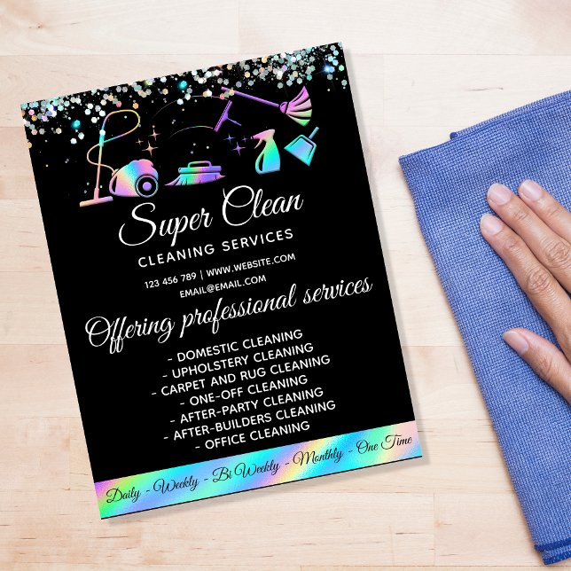 Maid Städning House Sparkling Holography Flyer (Skapare uppladdad)