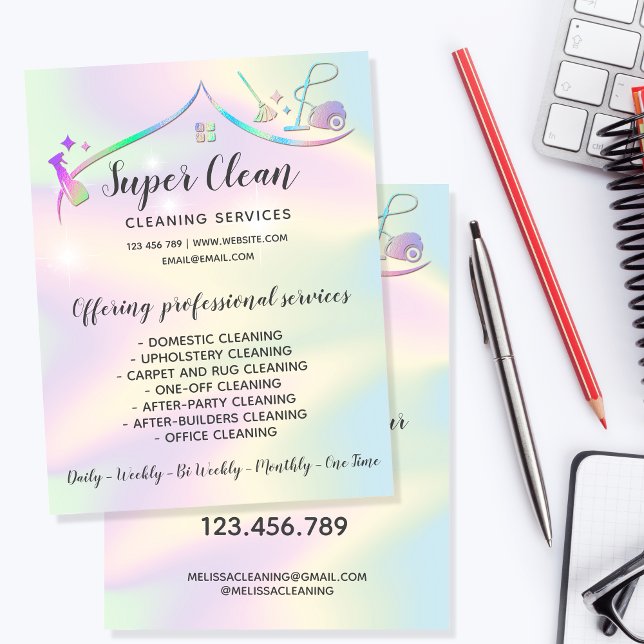 Maid Städning House Sparkling Holography Reklamblad (Skapare uppladdad)