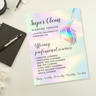 Maid Städning House Sparkling Holography Reklamblad
