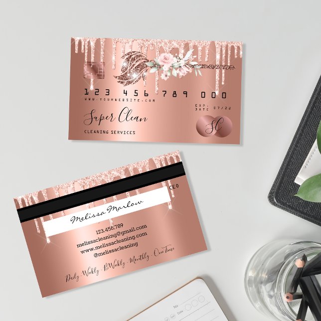 Maid Städning House Sparkling kredit-kort Visitkort (Skapare uppladdad)