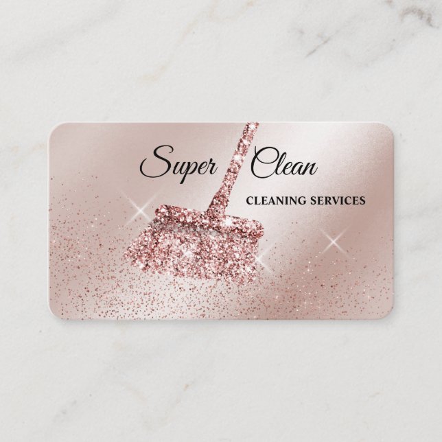 Maid Städning House Sparkling ro guld Business C Visitkort (Framsida)