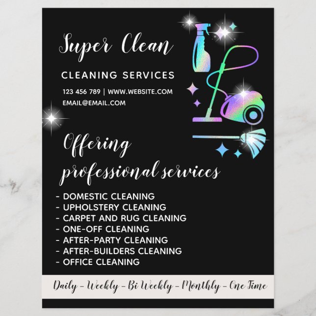 Maid Städning House Sparkling Ro Guld Flyer (Framsidan)