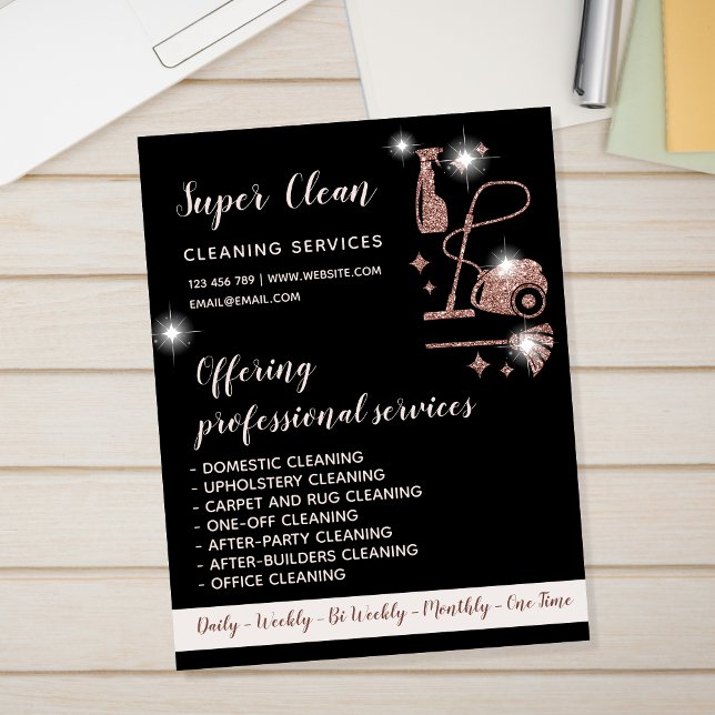 Maid Städning House Sparkling Ro Guld Flyer (Skapare uppladdad)