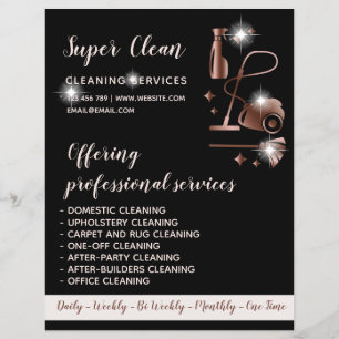 Maid Städning House Sparkling Ro Guld Flyer