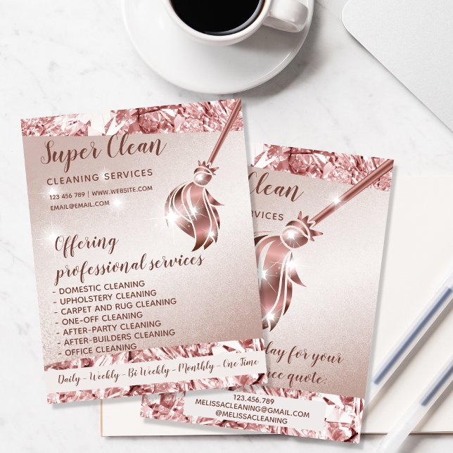 Maid Städning House Sparkling Ro Guld Reklamblad (Skapare uppladdad)