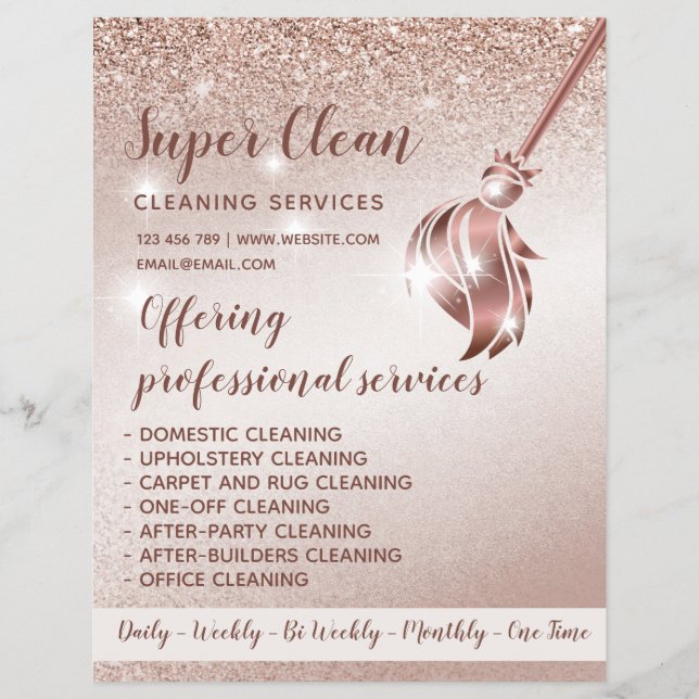 Maid Städning House Sparkling Ro Guld Reklamblad (Framsidan)
