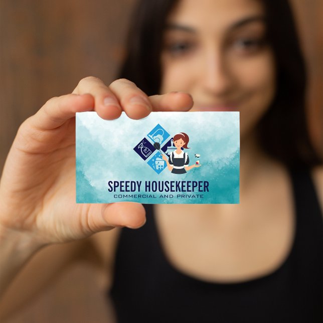 Maid | Städning ikoner | Hemtjänster Visitkort (Skapare uppladdad)
