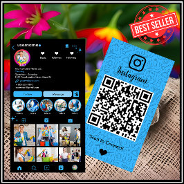 Maid Städning Instagram Blue Household QR-kod Visitkort