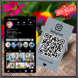 Maid Städning Instagram Dusty Blue Household QR Visitkort