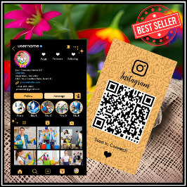 Maid Städning Instagram Peach Household QR-kod Visitkort