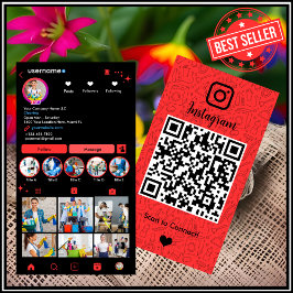 Maid Städning Instagram Red Householding QR-kod Visitkort