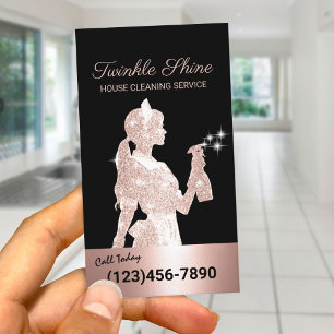 Maid Städning Ro Guld Sparkles Houseservation Visitkort