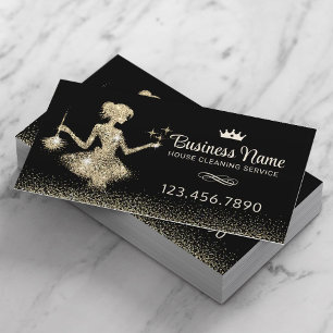 Maid Städning Service Royal Guld Sparkles Visitkort