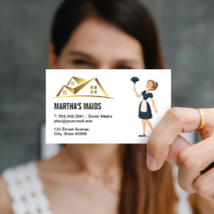 Maid Städning Services   Hemma Logotyp Visitkort