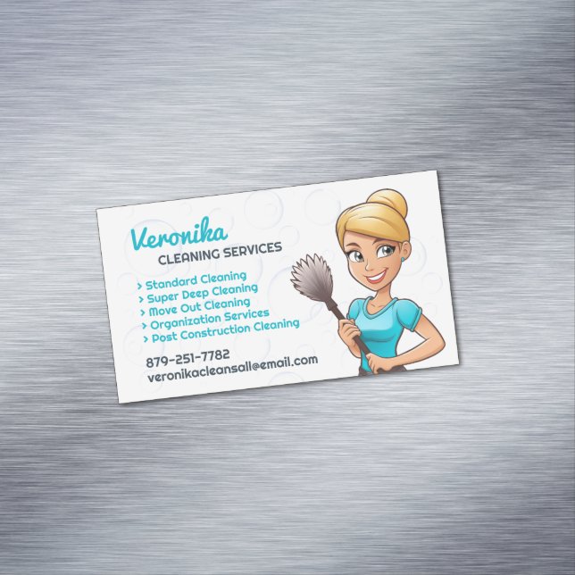 Maid Städning Services Magnetiska Visitkort (In Situ)