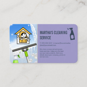 Maid Städning Squeegee and Soap Visitkort
