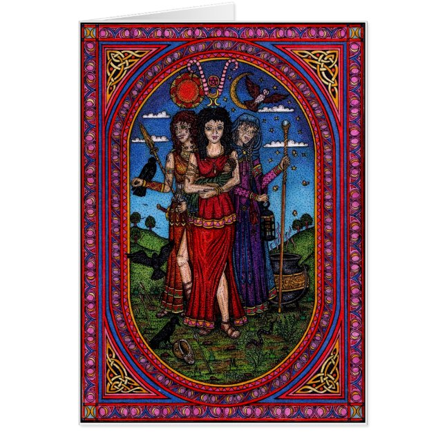 maid till gammal käring, den Morr'igan, Isis- och Hälsningskort (Framsidan)