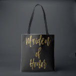 Maiden of Honor Guld Bröllop Bag Tygkasse<br><div class="desc">Maiden of Honor Guld Bröllop Bag är väskan i perfekt bröllop för att resa med till ett destinationsbröllop.</div>