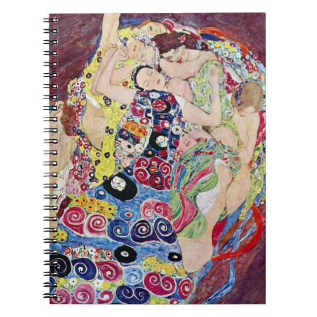 Maiden (Virgin), Gustav Klimt, Vintage Art nouveau Anteckningsbok (Framsidan)