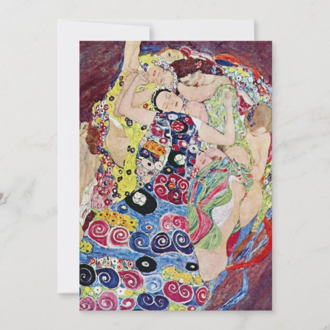 Maiden (Virgin), Klimt, Möhippan Art nouveau Inbjudningar (Framsida)