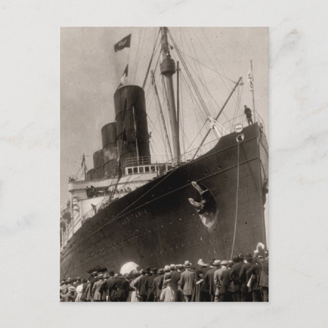 Maiden Voyage of RMS Lusitania, 13 september 1907 Vykort (Framsida)
