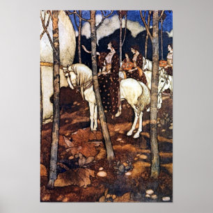 "Maidens on White Horses" av Edmund Dulac Poster