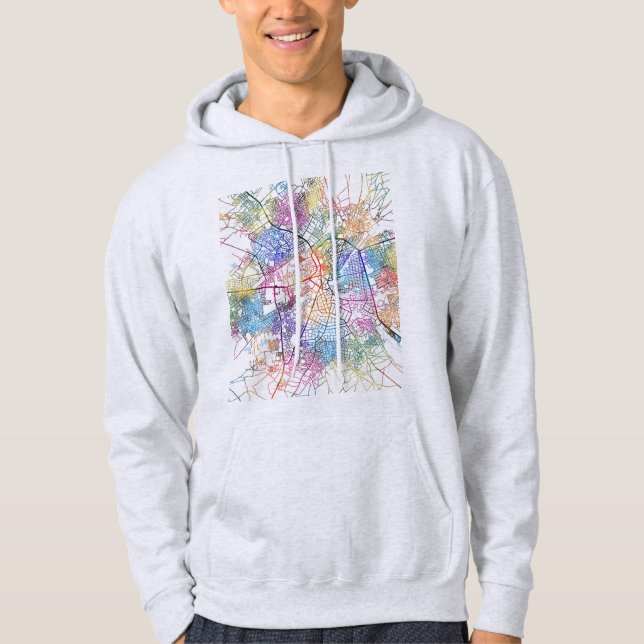 Maiduguri Nigeria City Map Hoodie (Framsida)