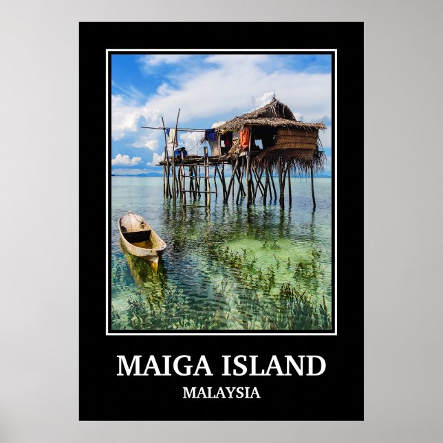 MAIGA ISLAND MALAYSIA TRAVEL POSTER (Framsidan)