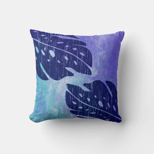 Maikai Hawaiian Monstera Leaf Tie-Dye Blandning Kudde (Framsida)