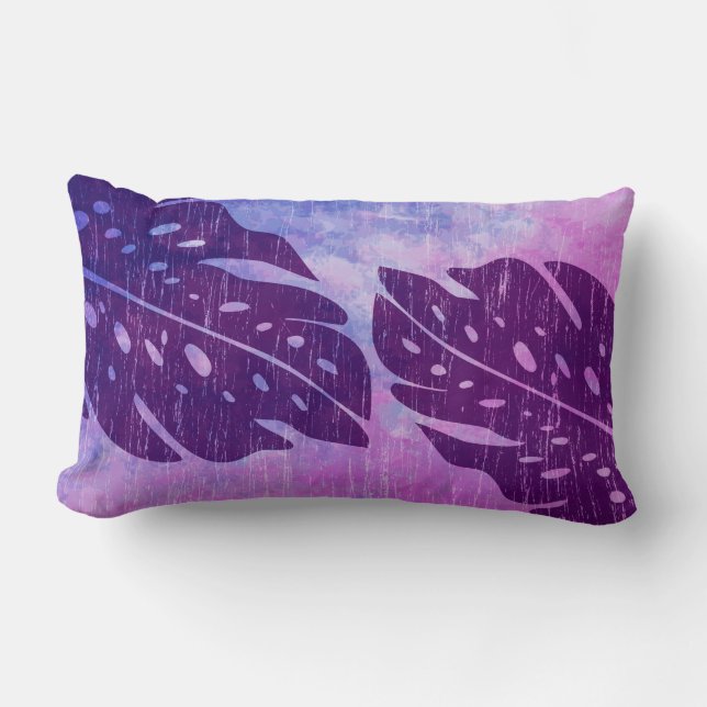 Maikai Hawaiian Monstera Leaf Tie-Dye Blandning Lumbarkudde (Framsida)