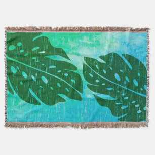 Maikai Hawaiian Monstera Löv Tie-Dye Blend Filt