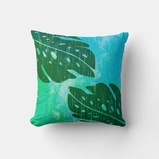 Maikai Hawaiian Monstera Löv Tie-Dye Blend Kudde (Framsida)